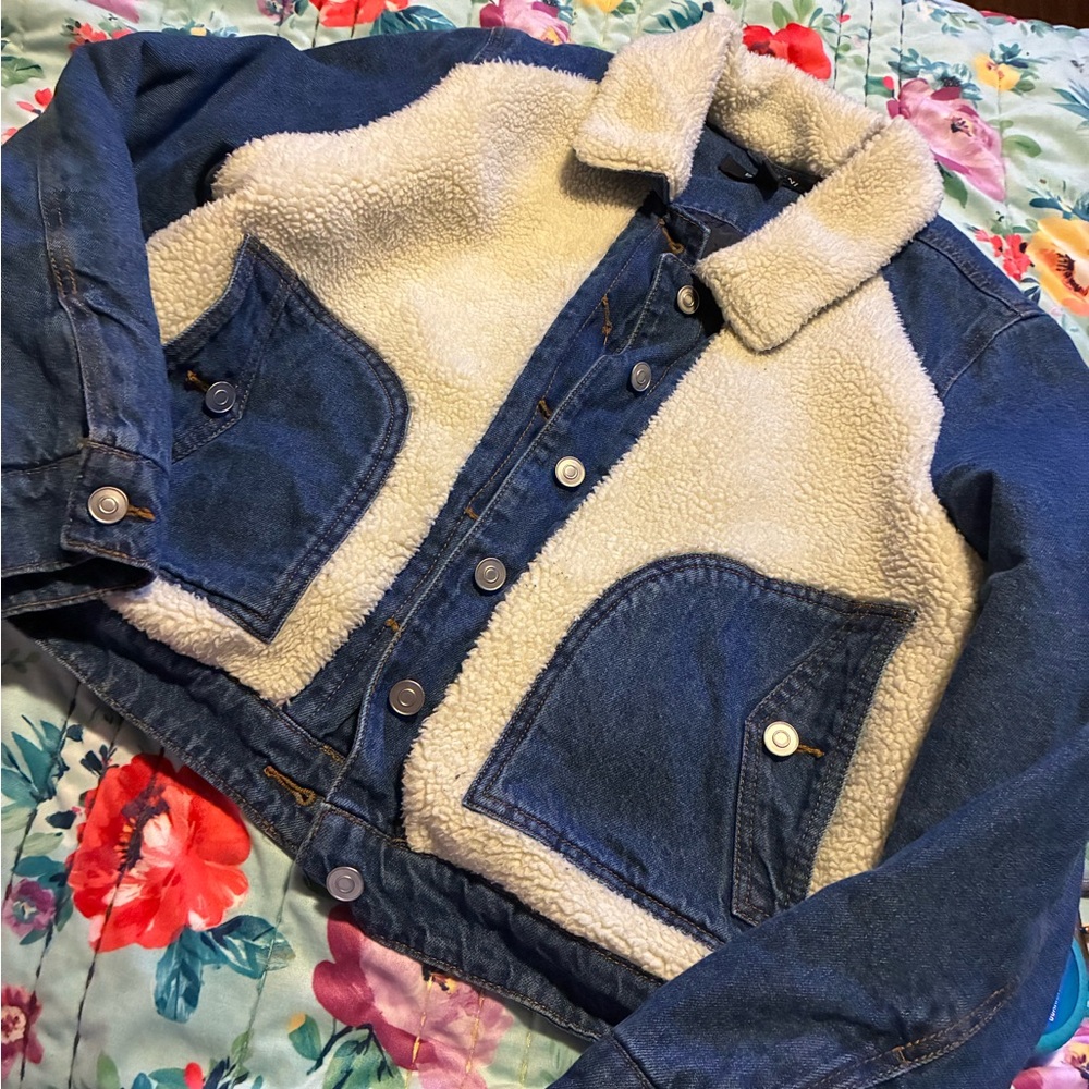 Baccini Blue and Cream Jean Jacket